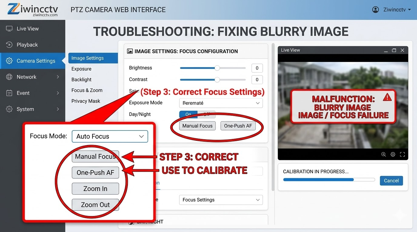 troubleshooting night vision PTZ camera fixing blurry image troubleshooting night vision PTZ camera fixing blurry image