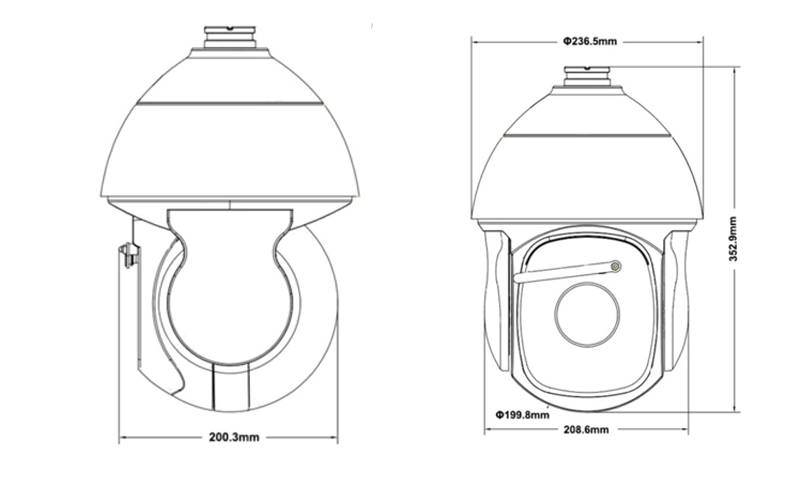 ZN-IRS3745IRW2-ES 8-inch 4MP 37X IR Network Speed Dome Camera