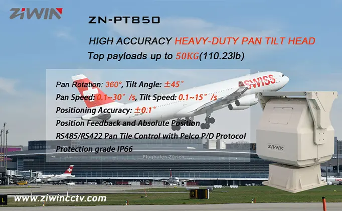 ZN-PT850 High Accuracy Heavy-Duty Pan Tilt Head